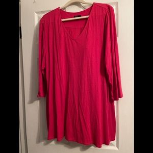 J Jill Wearever RED Button-back TOP EUC  XL